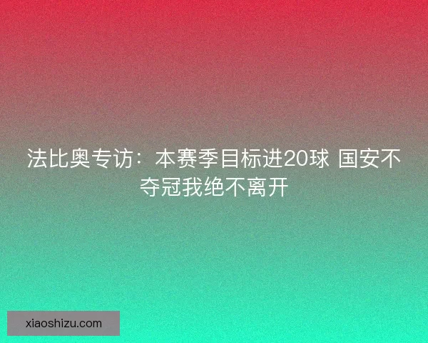 法比奥专访：本赛季目标进20球 国安不夺冠我绝不离开