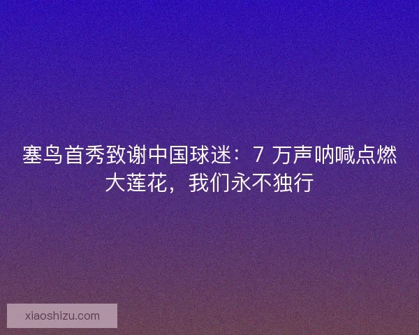 塞鸟首秀致谢中国球迷：7 万声呐喊点燃大莲花，我们永不独行