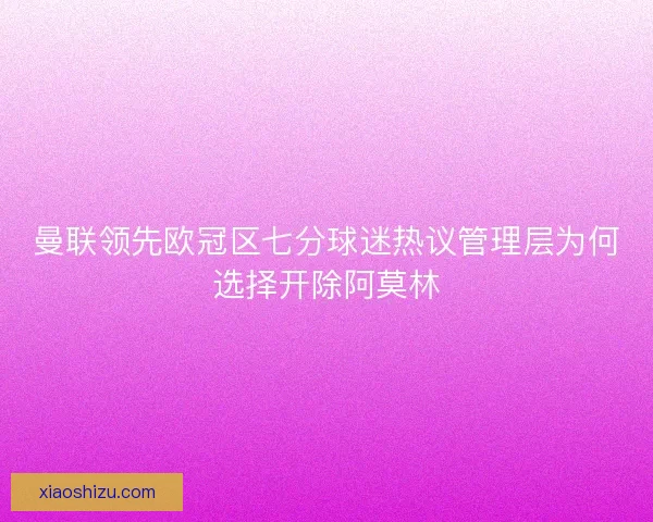 曼联领先欧冠区七分球迷热议管理层为何选择开除阿莫林