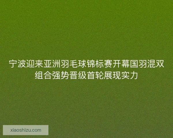 宁波迎来亚洲羽毛球锦标赛开幕国羽混双组合强势晋级首轮展现实力