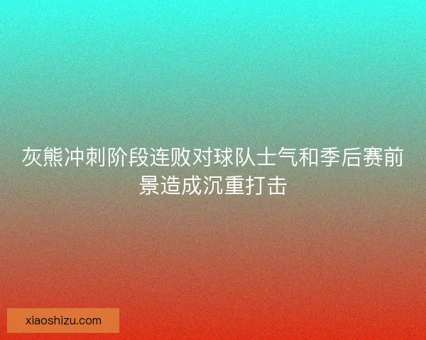 灰熊冲刺阶段连败对球队士气和季后赛前景造成沉重打击