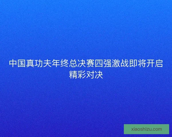 中国真功夫年终总决赛四强激战即将开启精彩对决