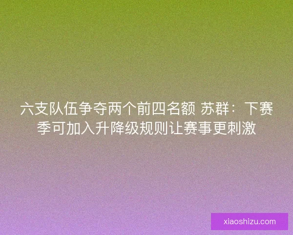 六支队伍争夺两个前四名额 苏群：下赛季可加入升降级规则让赛事更刺激