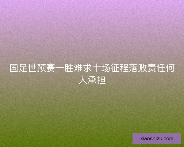 国足世预赛一胜难求十场征程落败责任何人承担