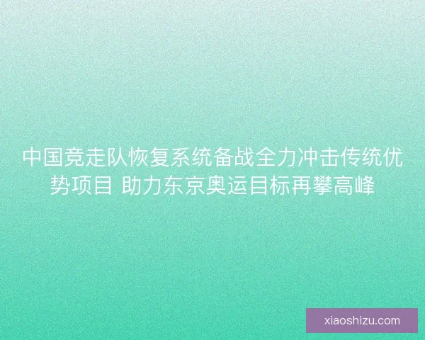 中国竞走队恢复系统备战全力冲击传统优势项目 助力东京奥运目标再攀高峰